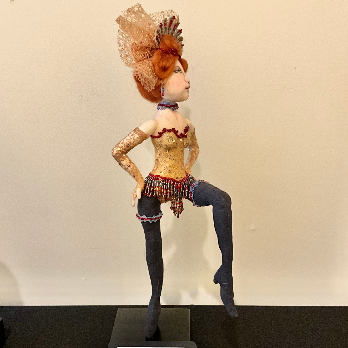 “Moulin Rouge Dancer #2 Original Cloth Needle Sculpture