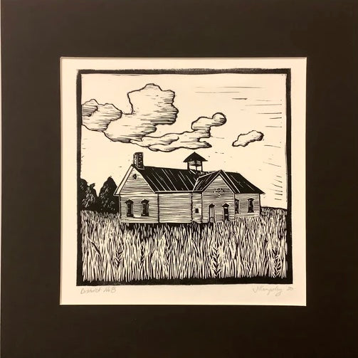 “Bygone: District No. 8”, Rubber Block Print Matted