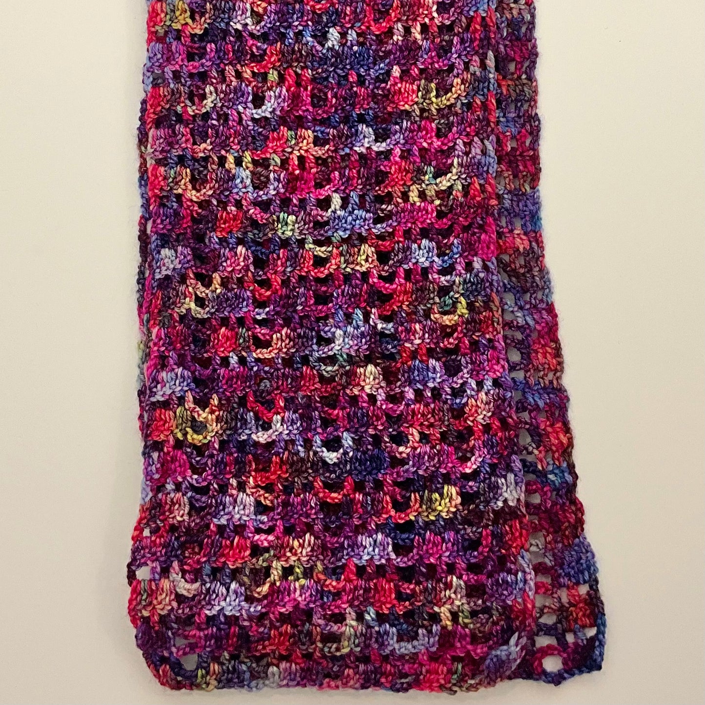 Crochet Scarf in Jewel Tones