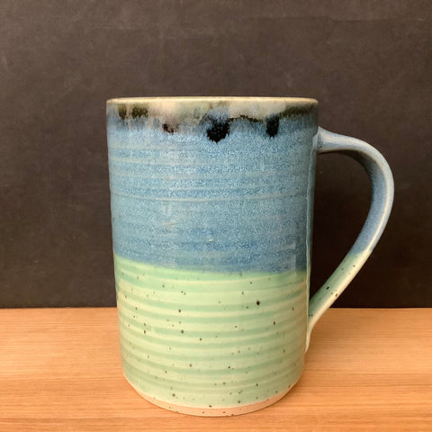 Slender Mug with Blue and Green Bands