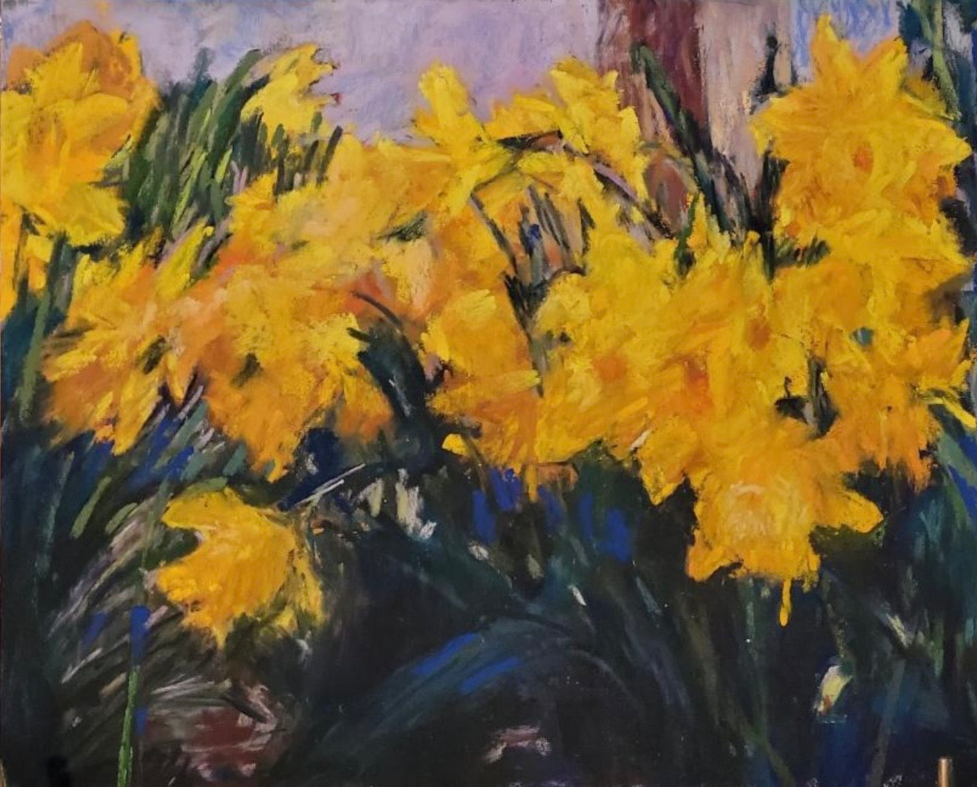 Sunbathed Daffodils #2- Original Pastel
