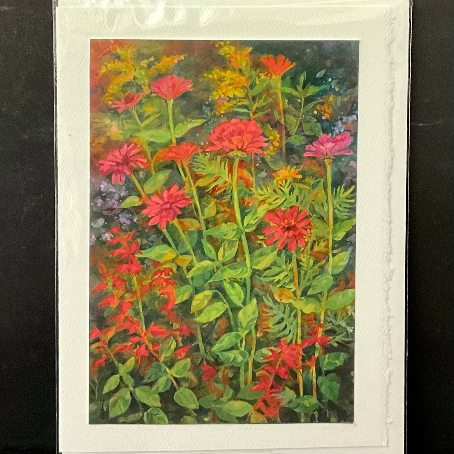 “Red Wagon Zinnia” Note Card