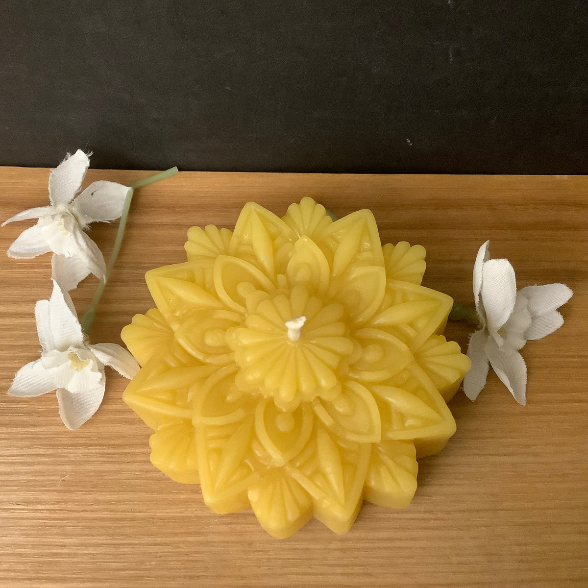 Mandala Lotus Beeswax Candle