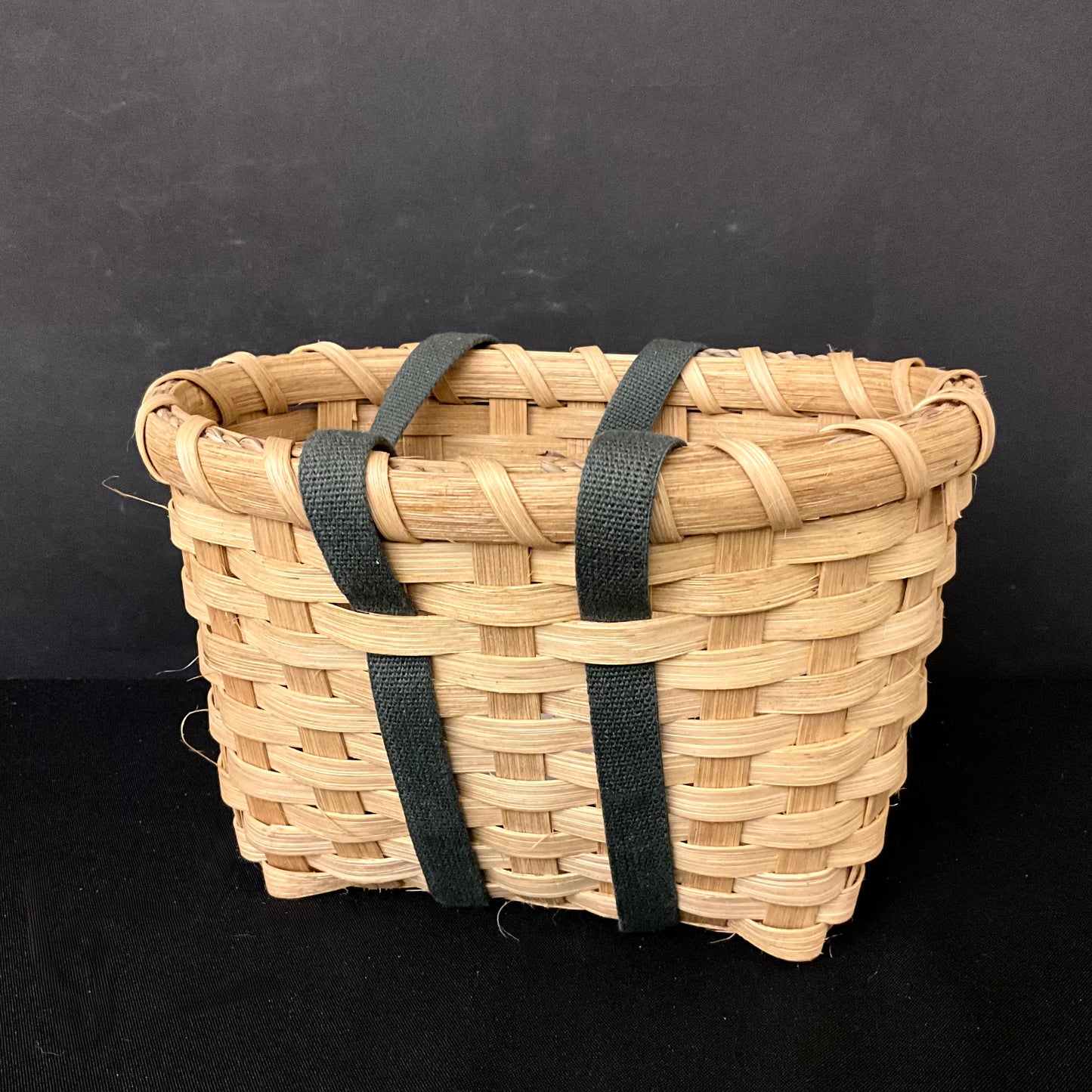 Mini Tote Basket with Dark Khaki Straps