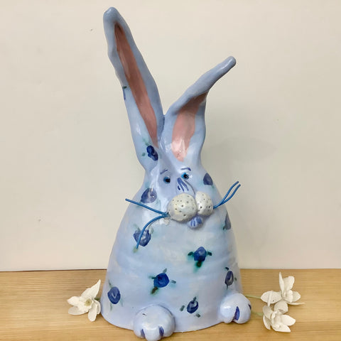 Blue Bunny with Blue Rosettes