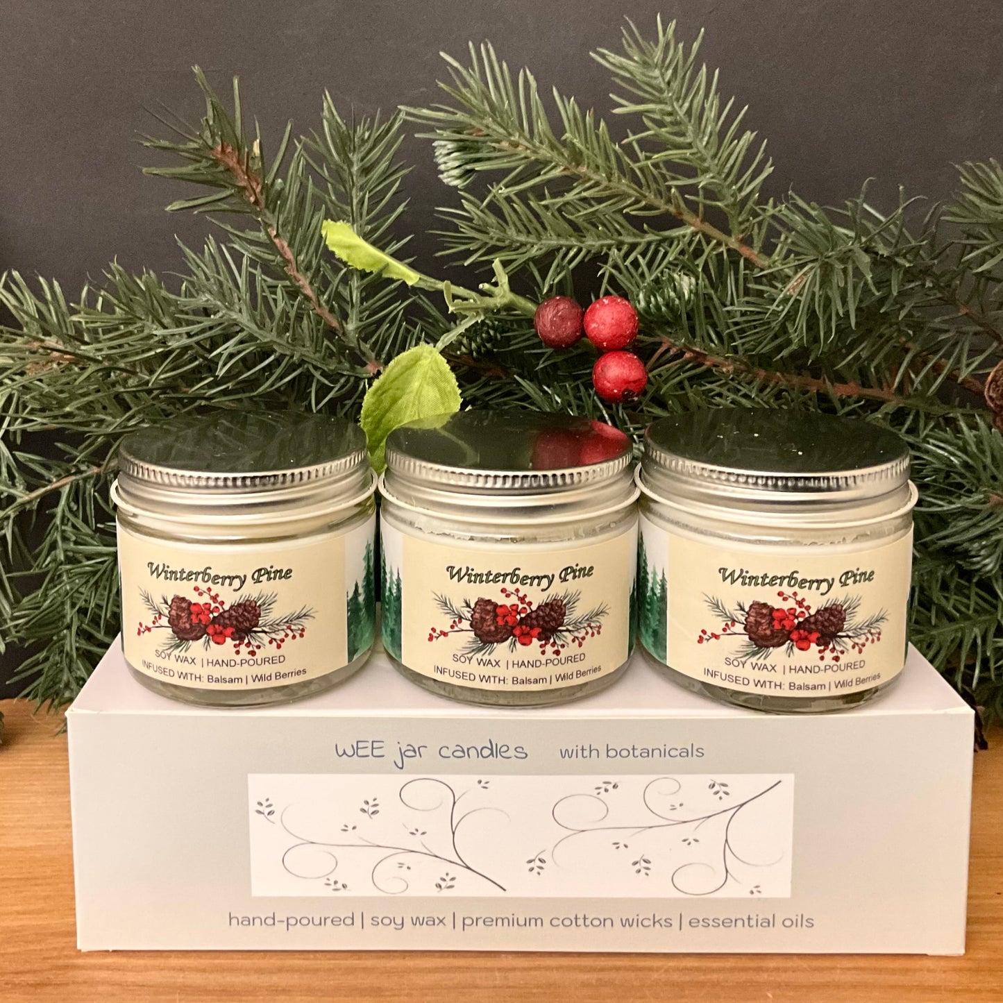 Wee Soy Candles Set of 3 Winterberry Scent