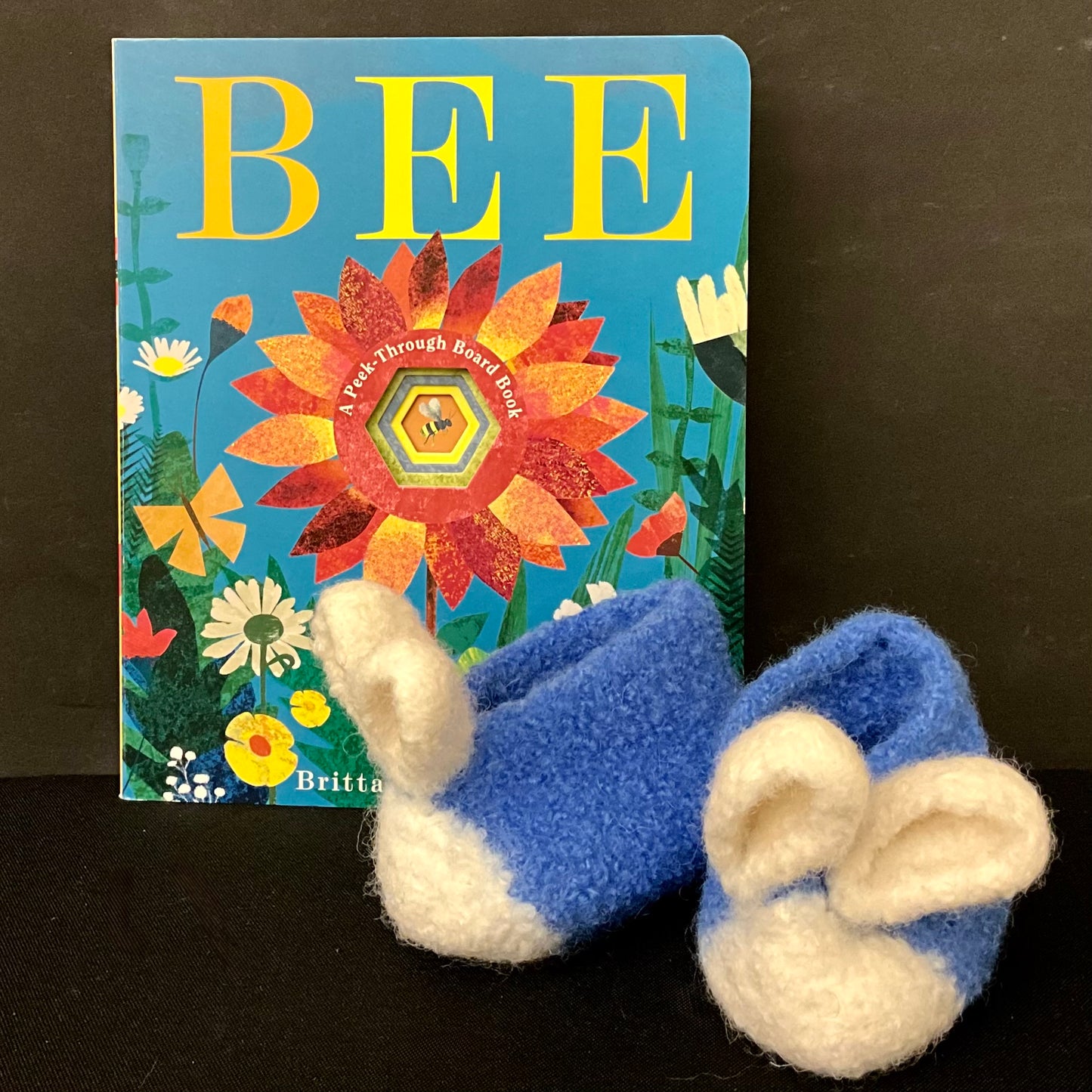 Hunny Bunny Slippers Royal Blue with White Front