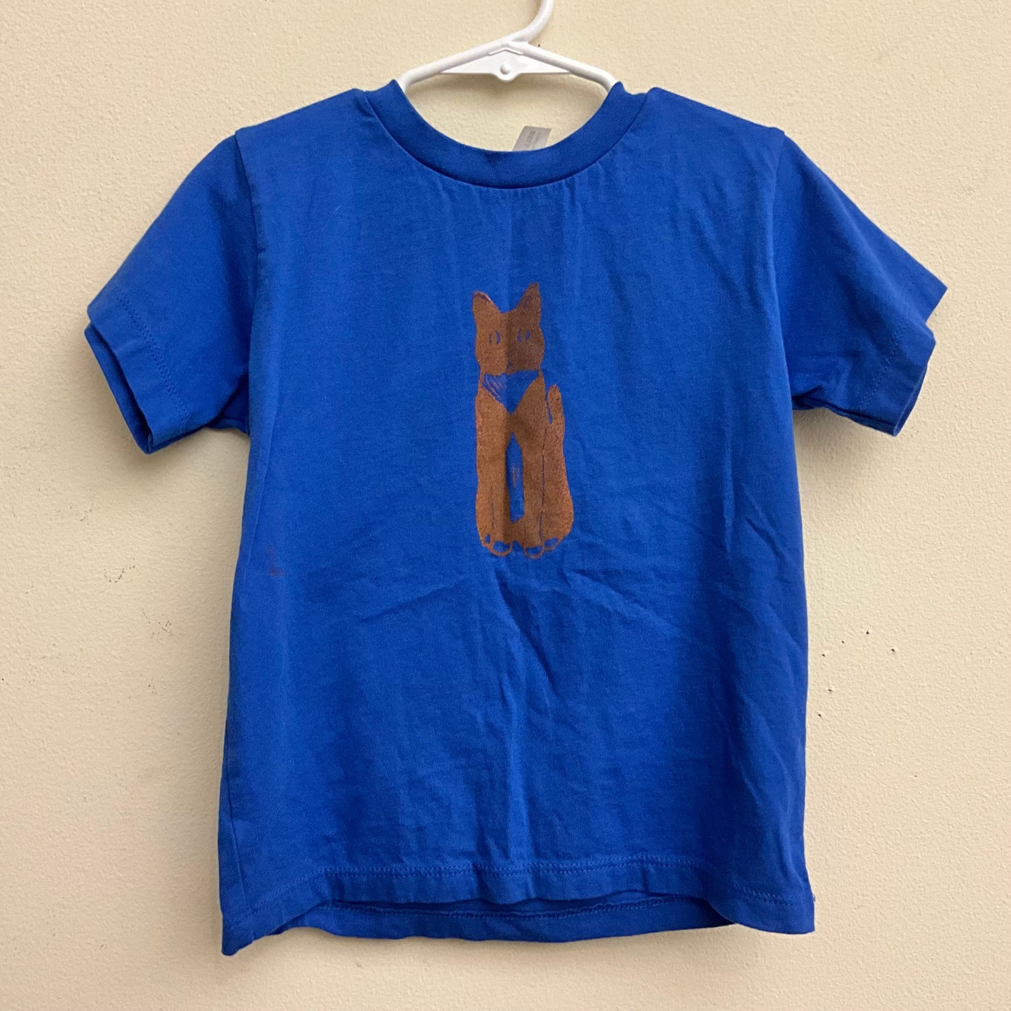 T-Shirt “Dainty Cat” Royal Blue, Size 4