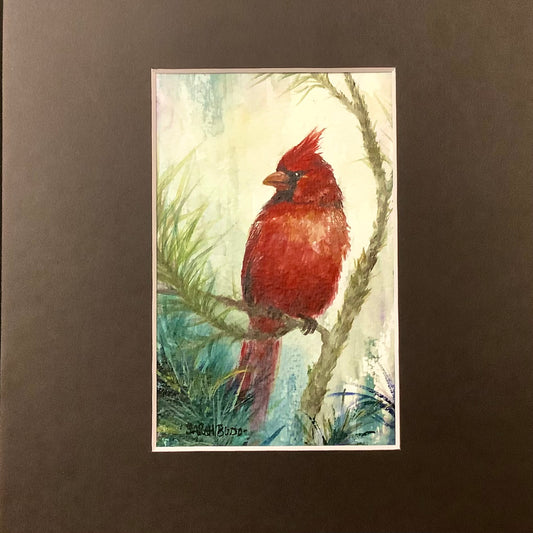 Majestic Cardinal" Original Watercolor