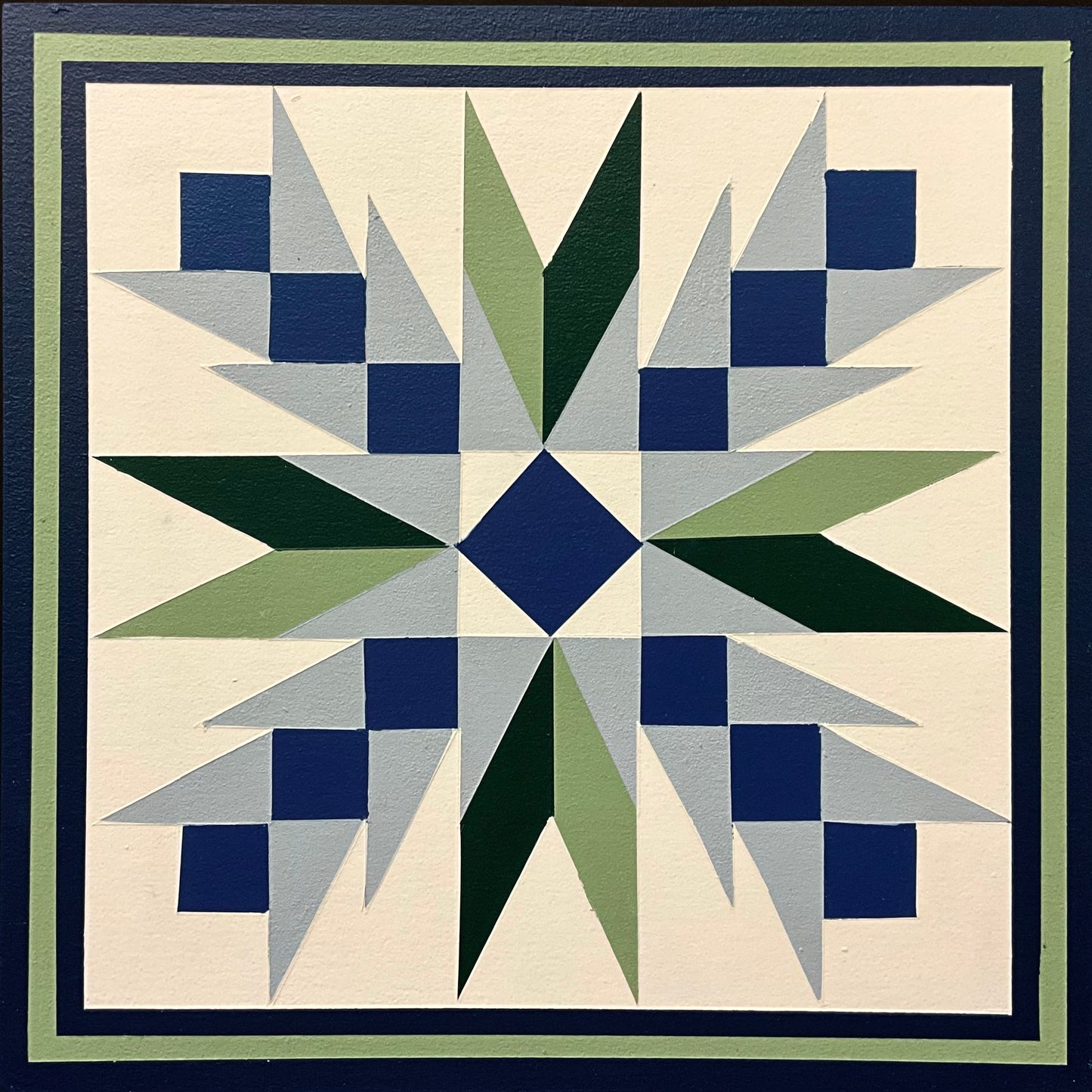 Blue and Green Flower Barn Quilt 1"x1"