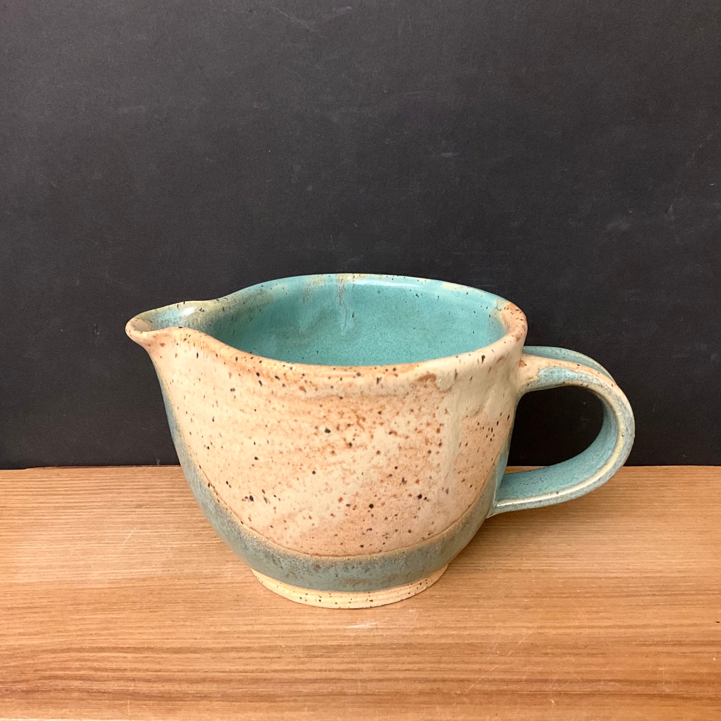 Small Batter Bowl in Sand and Turquoise
