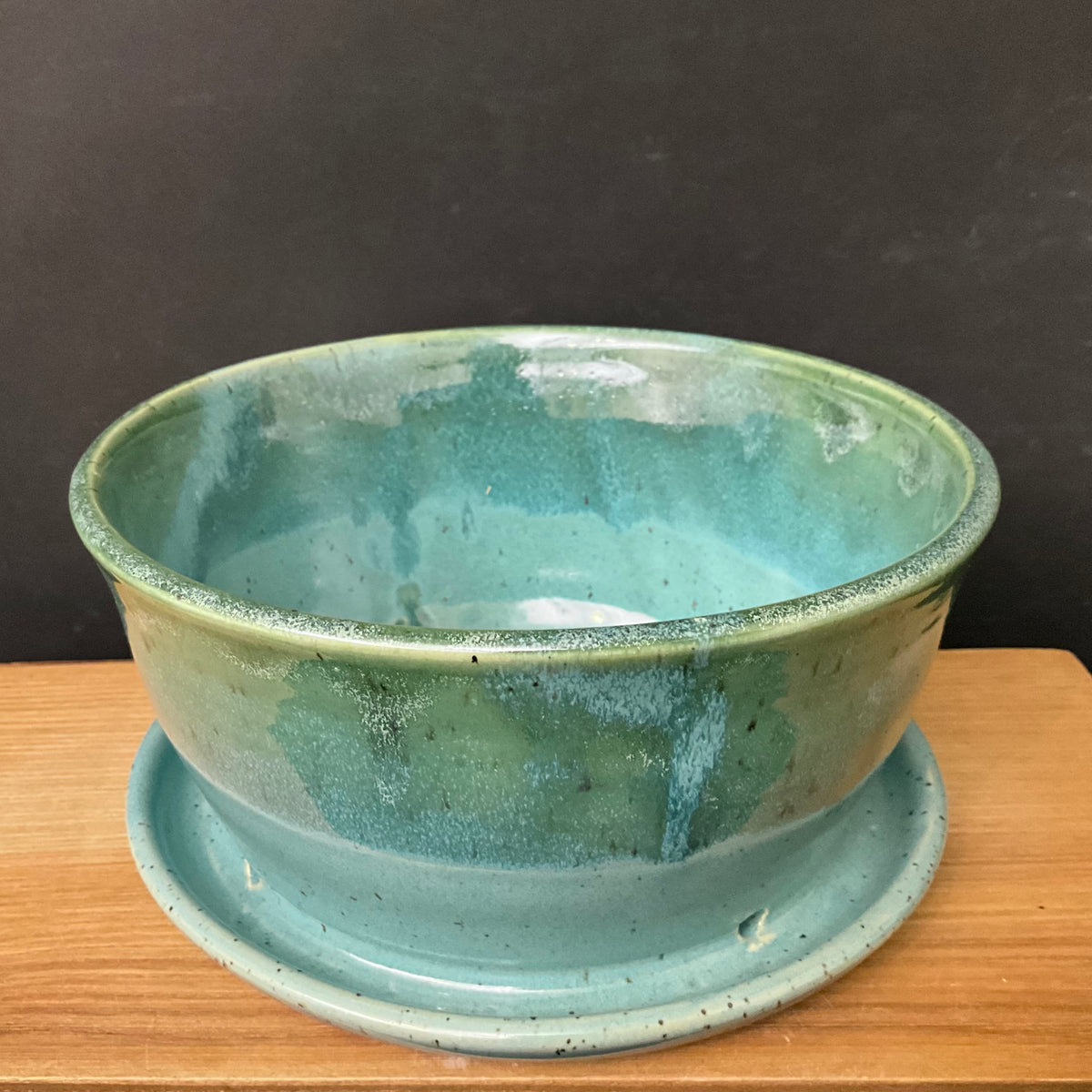 Planter in Turquoise & Green