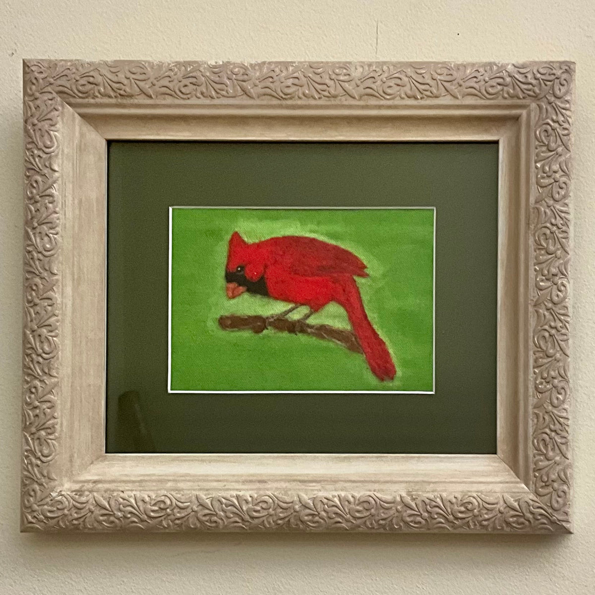 Mixed Media Needle Felted Cardinal