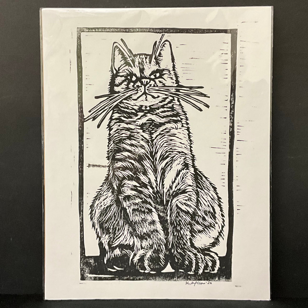 Proud Cat Original Print on White