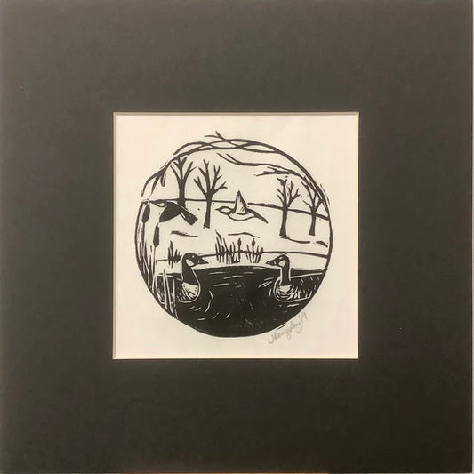 “Flit” Rubber Block Print with Mat