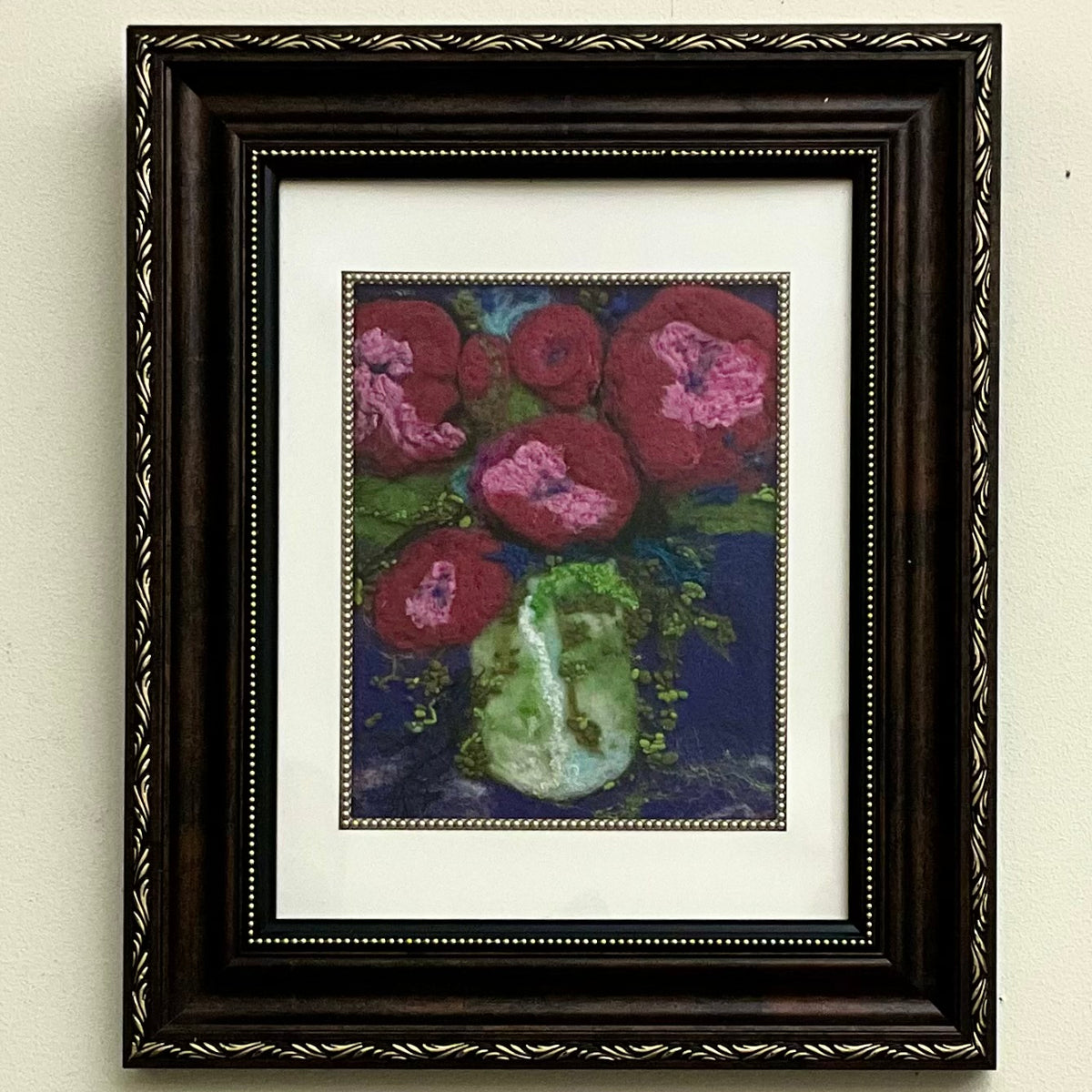 "Peonies" Hand Felted Painting