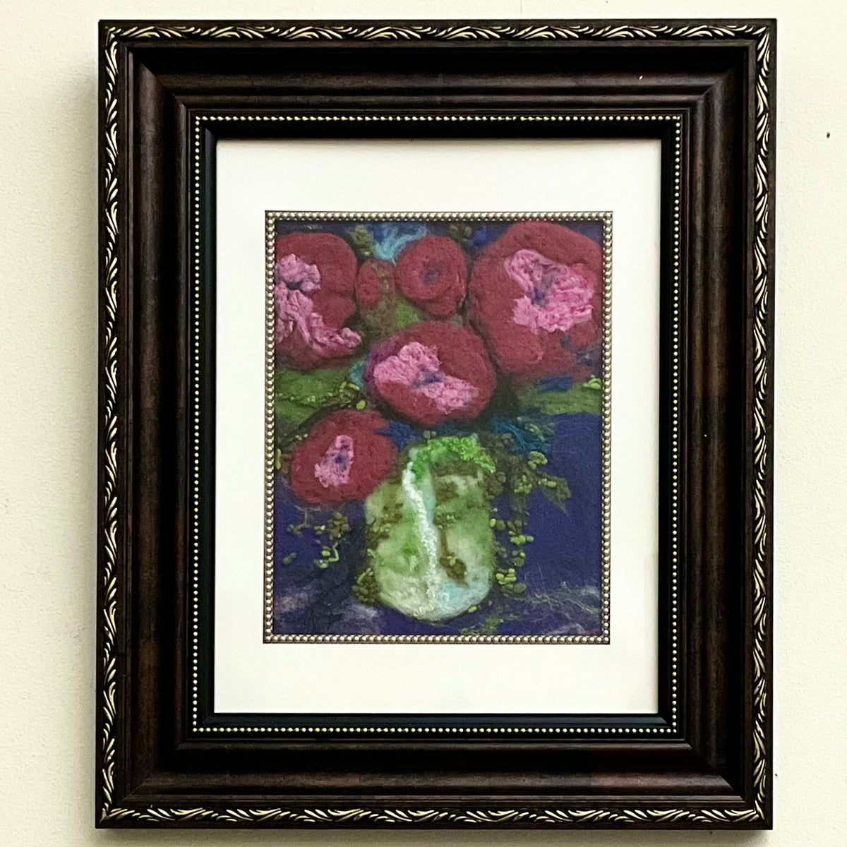 "Peonies" Hand Felted Painting