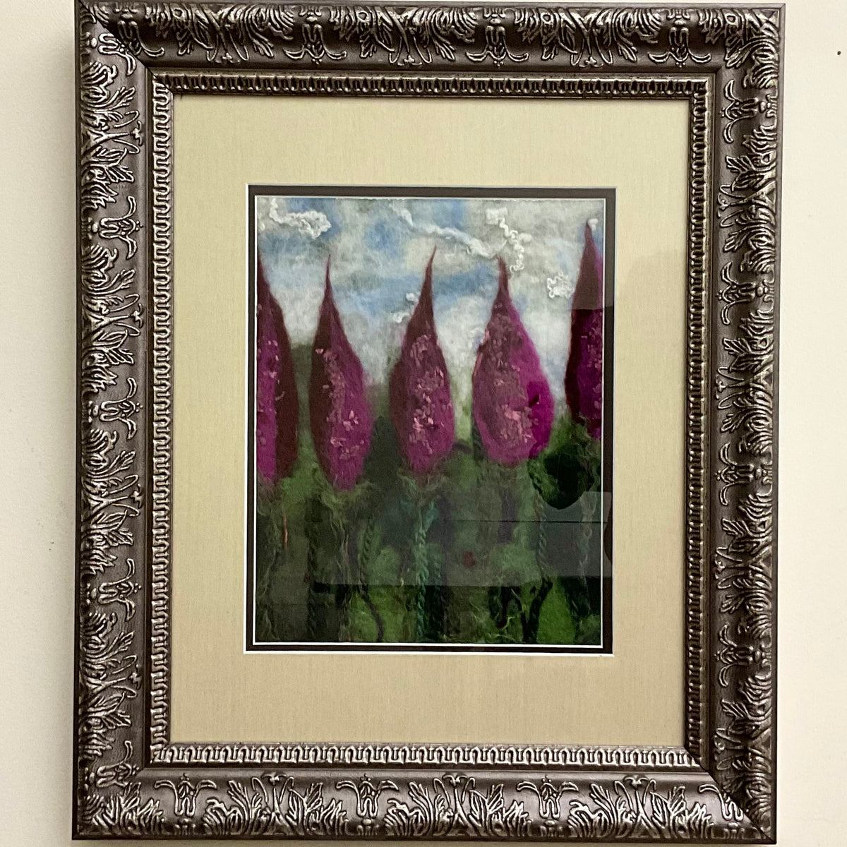 "Wild Lupines" Hand Felted Painting