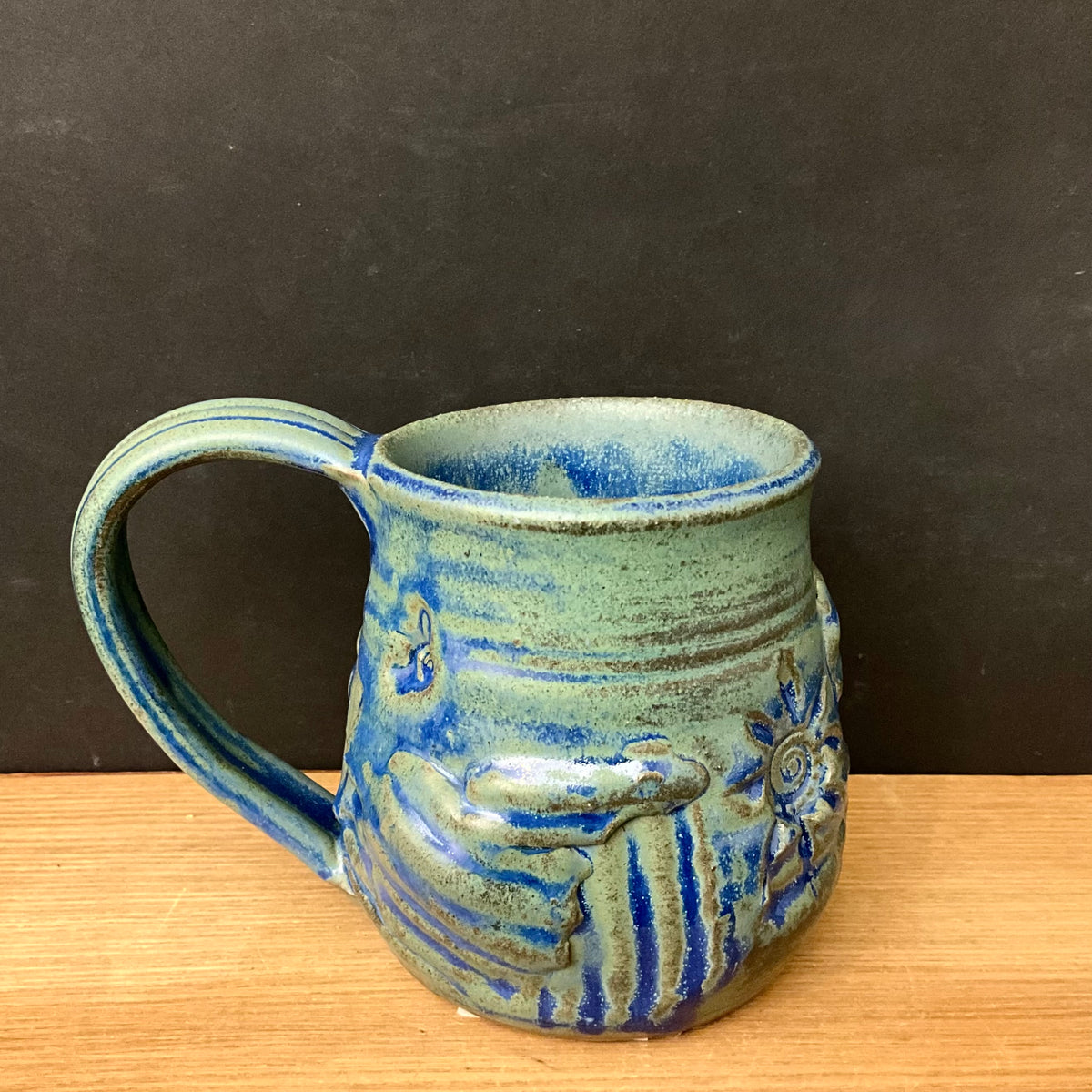 Chunky Mug in Cobalt & Evergreen with Sunburst
