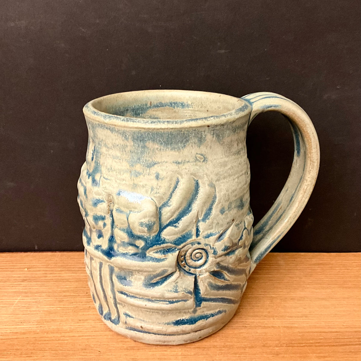 Chunky Mug in Aqua & Teal Sunburst