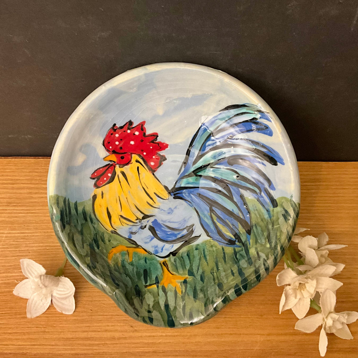 Spoon Rest with Rooster