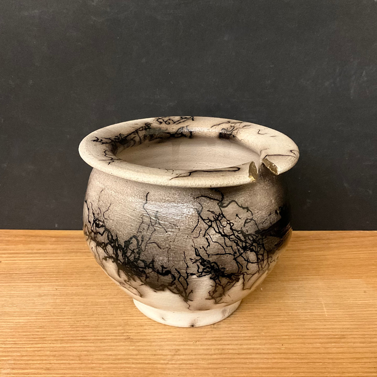 Horsehair & Feathers Small Rimmed Bowl