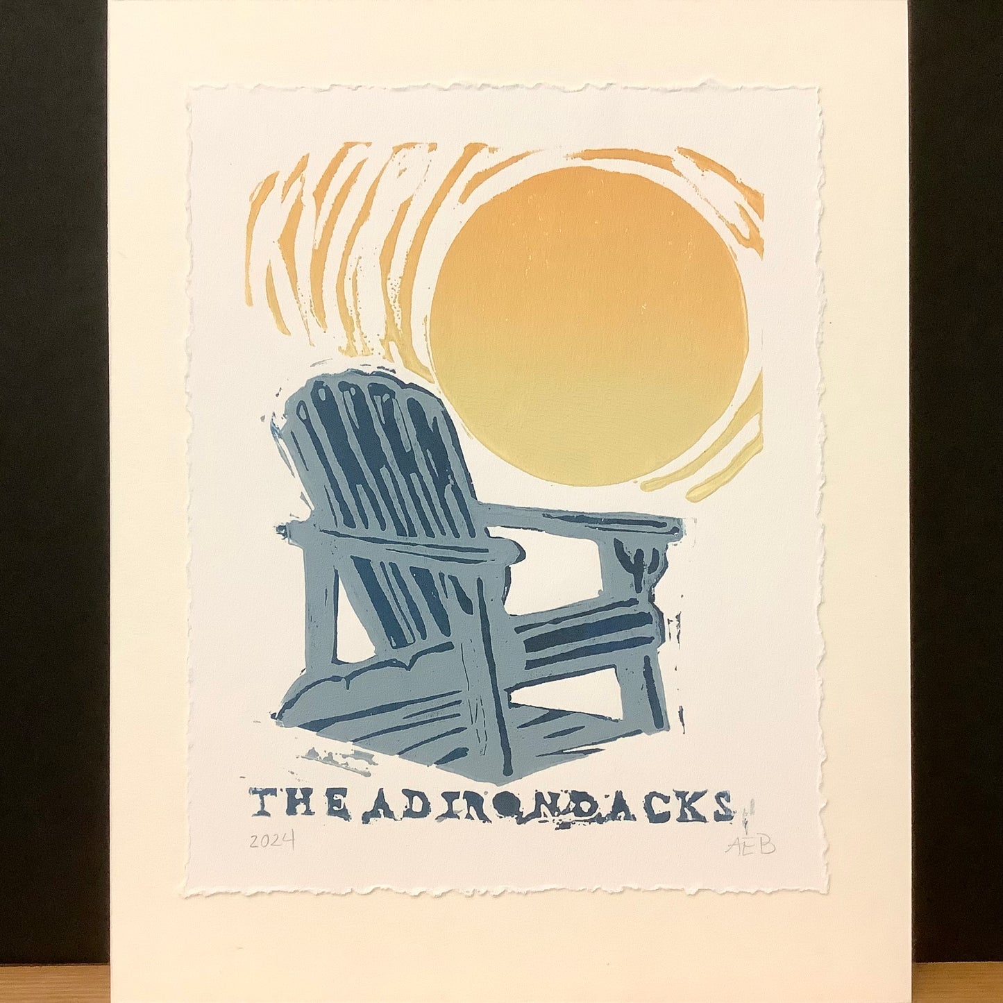 ADK Chair Linocut Print