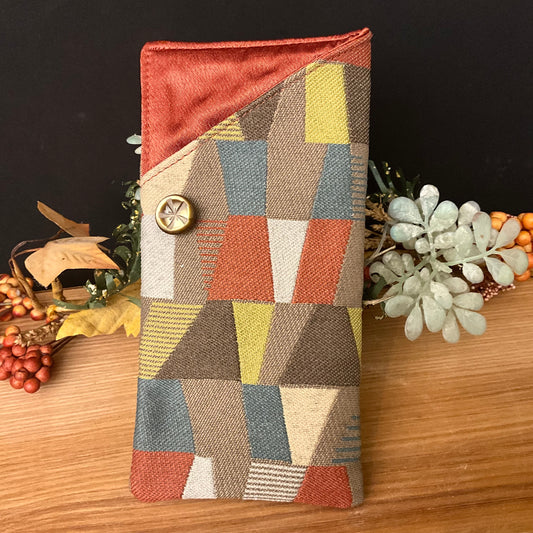 Eyeglass Case - Geometric pattern in Earth tones