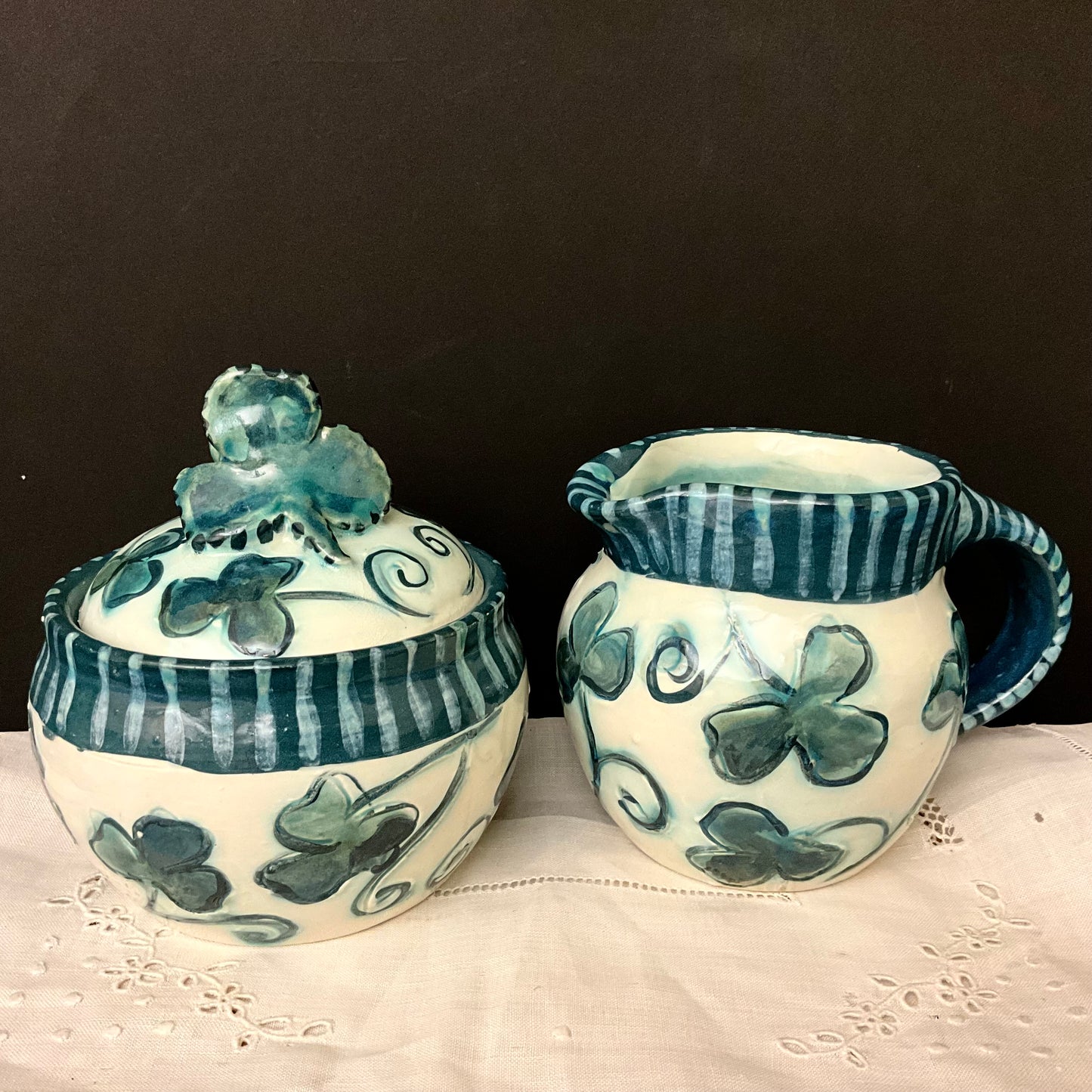 Sugar Bowl with Shamrocks