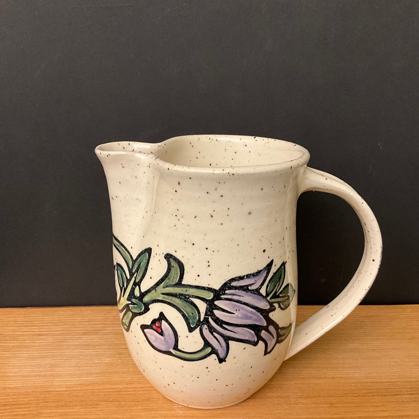 Pitcher Cream with Flower Vine Design