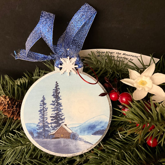 Moon Over the Mountains Ornament
