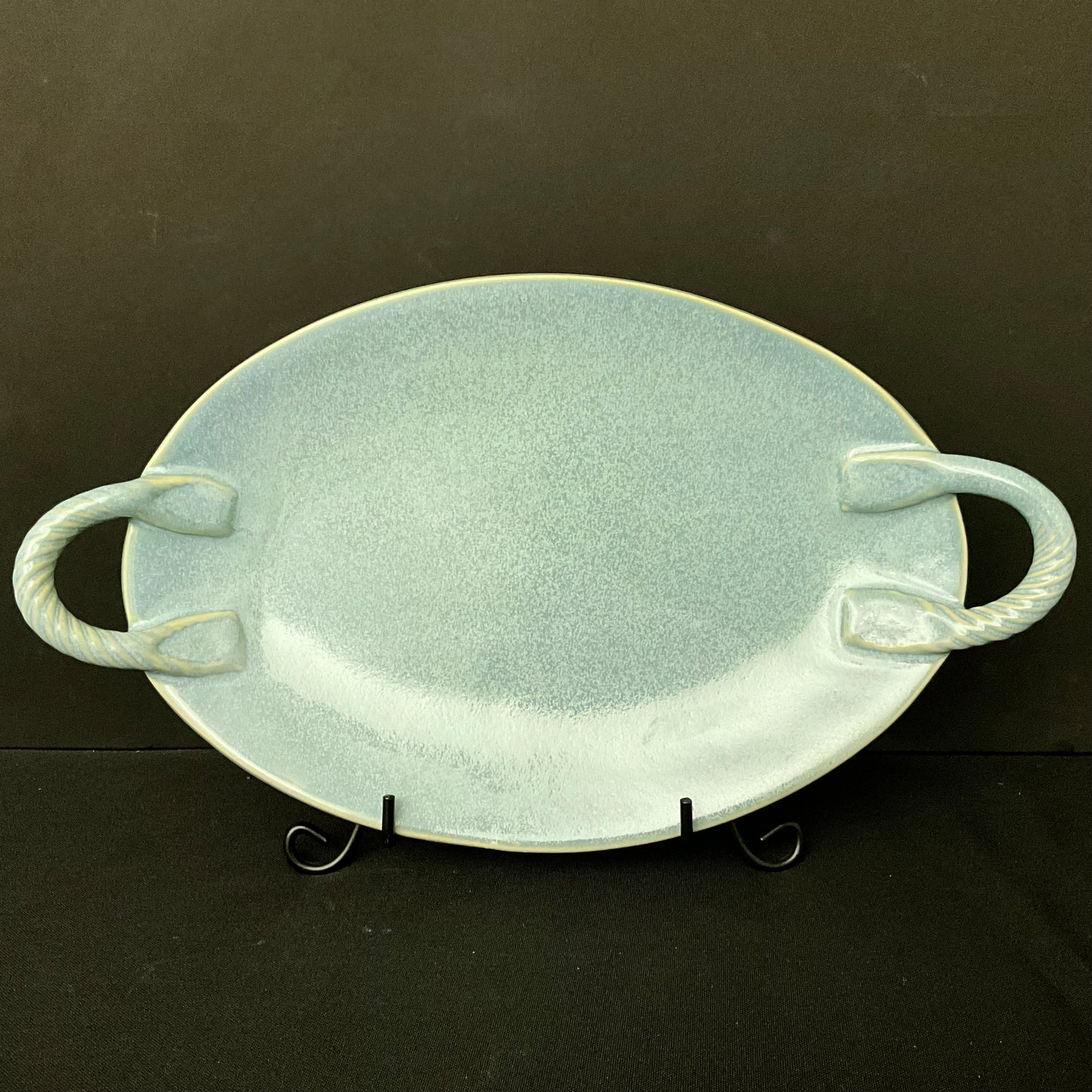Turquoise Oval Tray with Handles