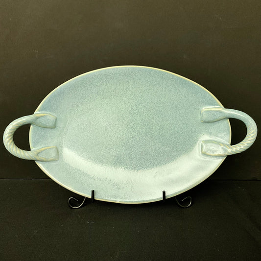 Turquoise Oval Tray with Handles