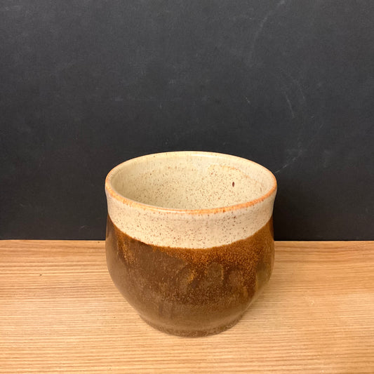 Brown Cup with Cream Speckled Interior