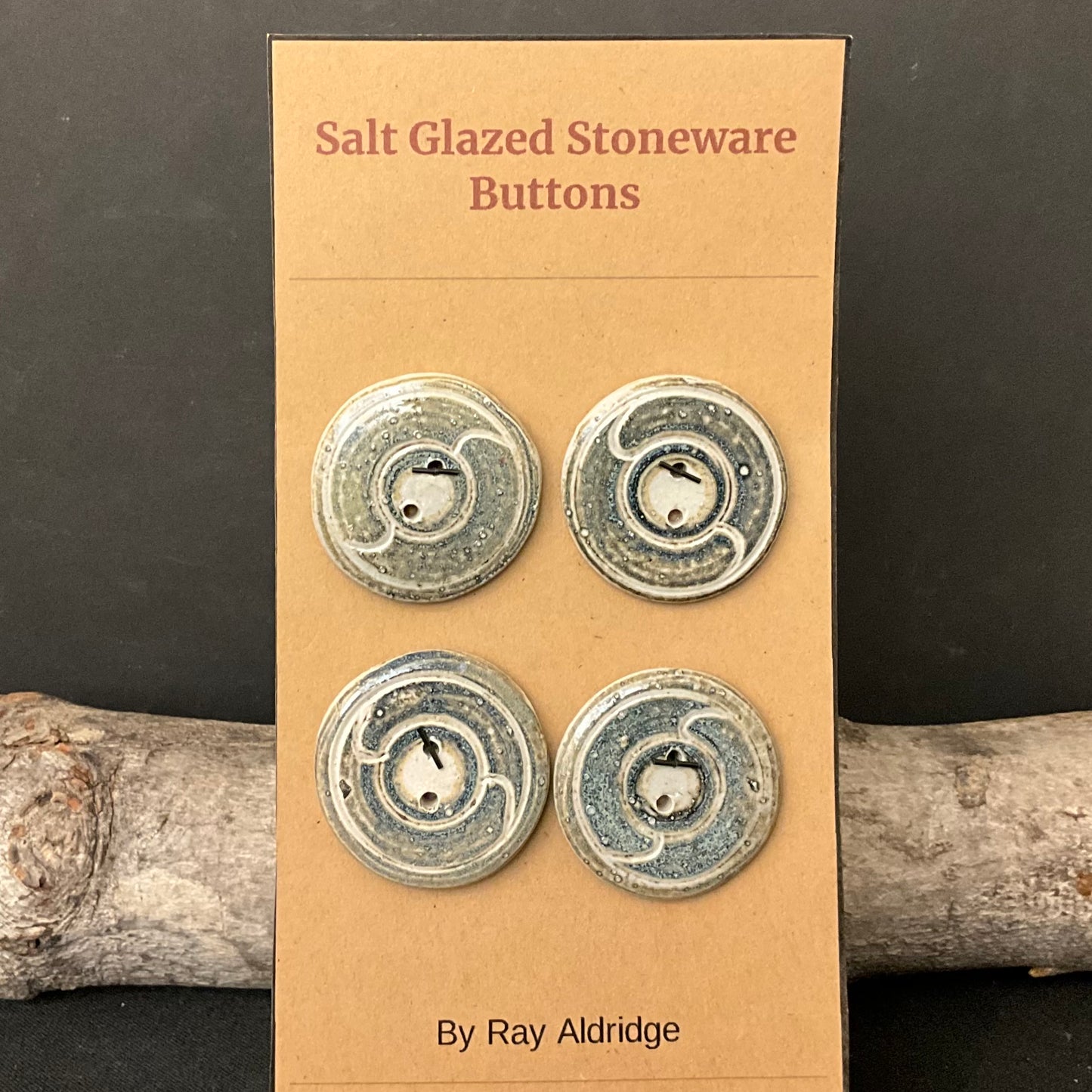 4 Buttons - Olive with Gray Swirl