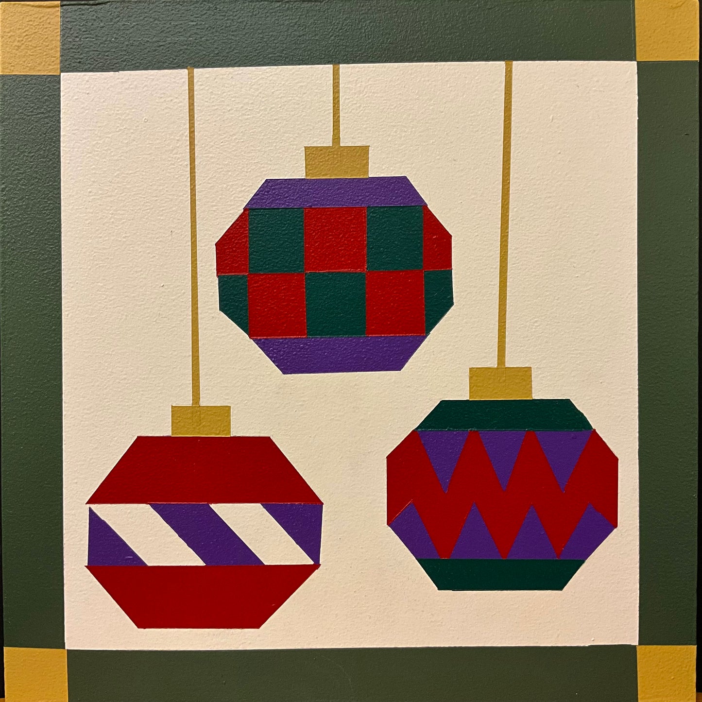 Barn Quilt Ornaments 1’ x 1’
