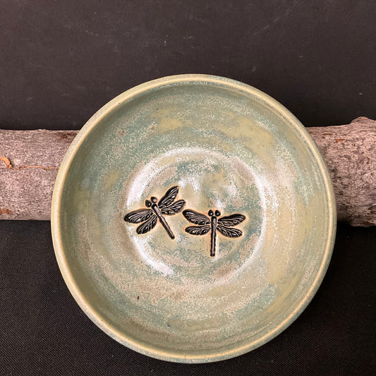 Trinket Dish Dragonfly Tea Green