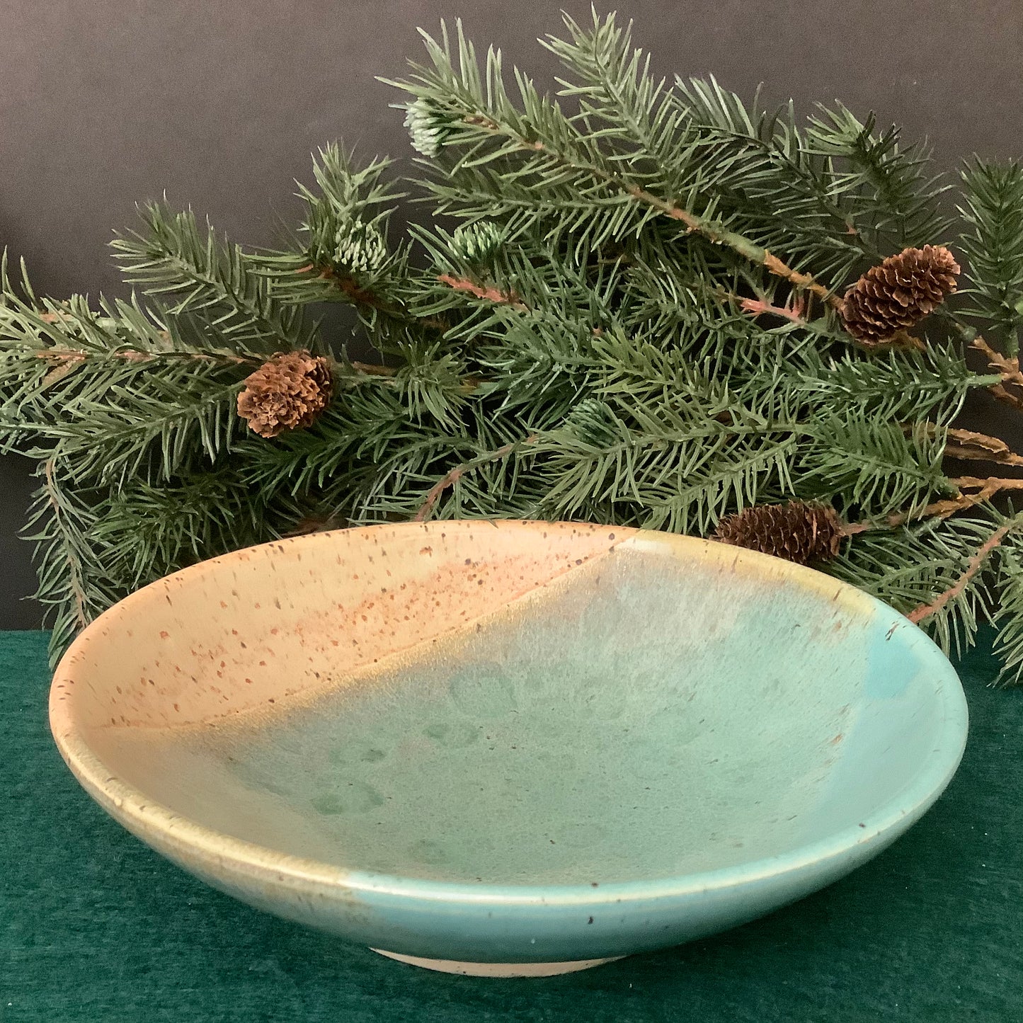 Pasta Bowl Sand & Turquoise Glaze