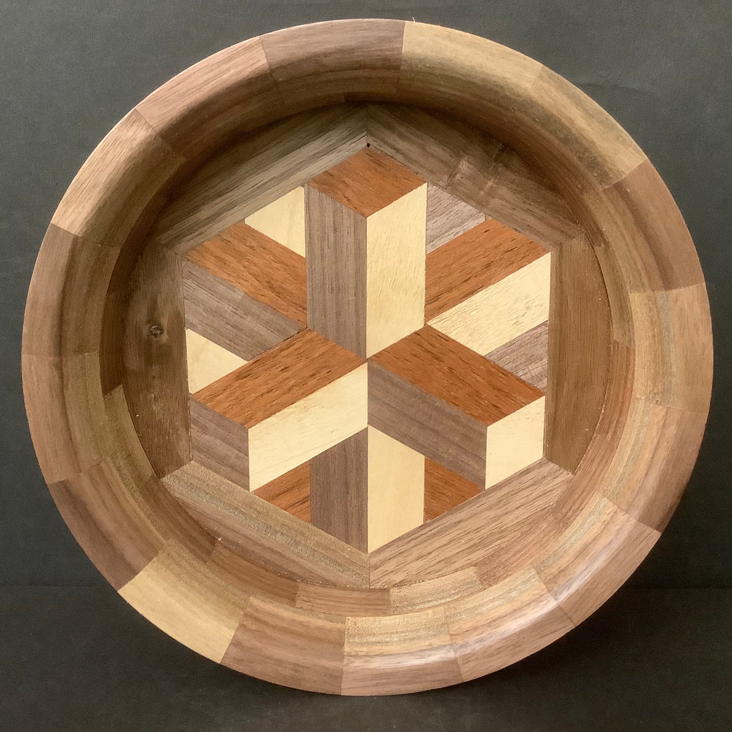 3-D Star Bowl, Walnut, Cherry & Maple