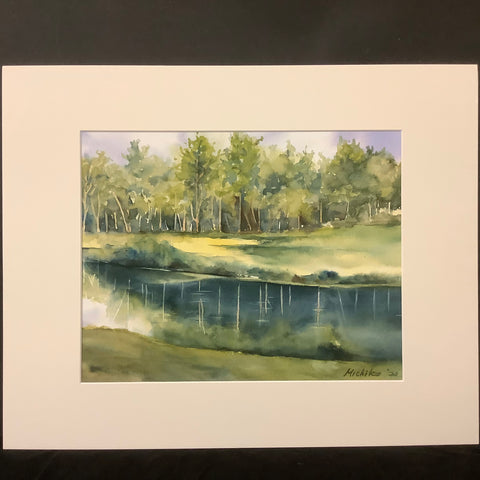 “Green Reflection", Print from an Original Watercolor