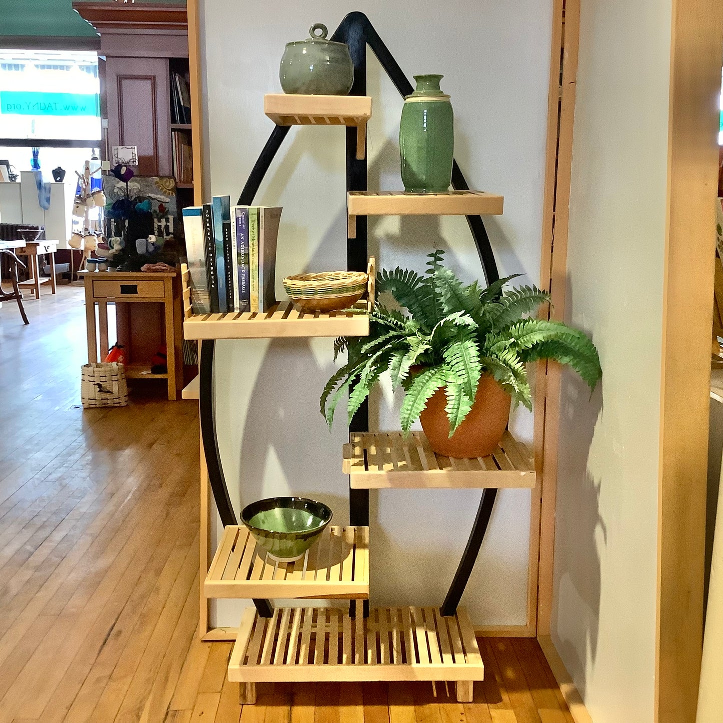 Bentwood Pine Wall Plant Stand