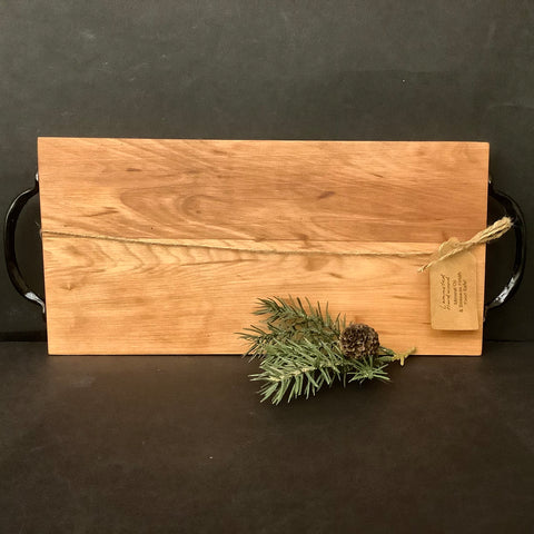 Cutting Board with Metal Handles