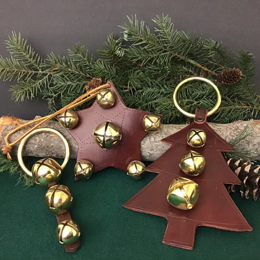Holiday Leather Doorbell Hangers, Amish Made