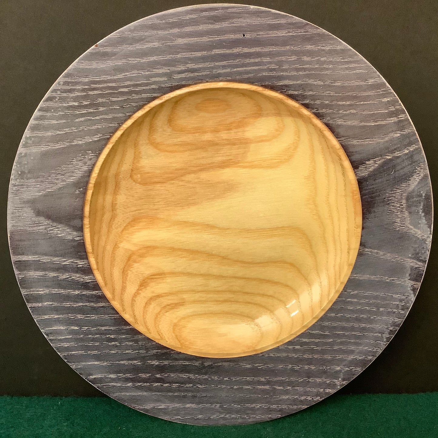 Ash Plate with Purple Dye Rim