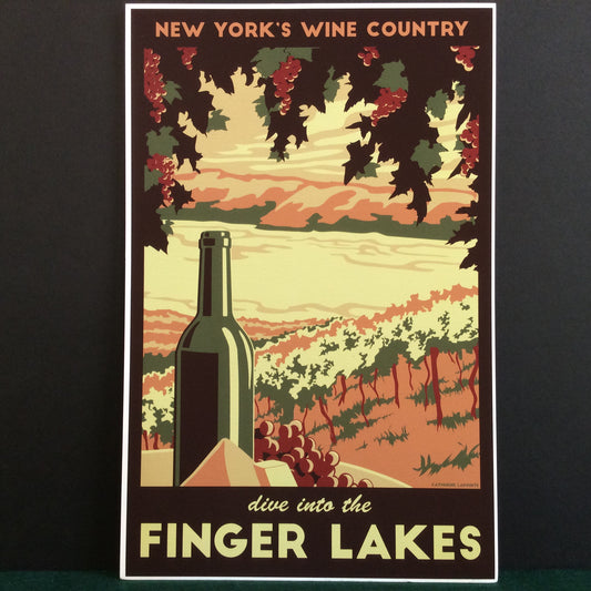 Vintage Travel Poster Finger Lakes