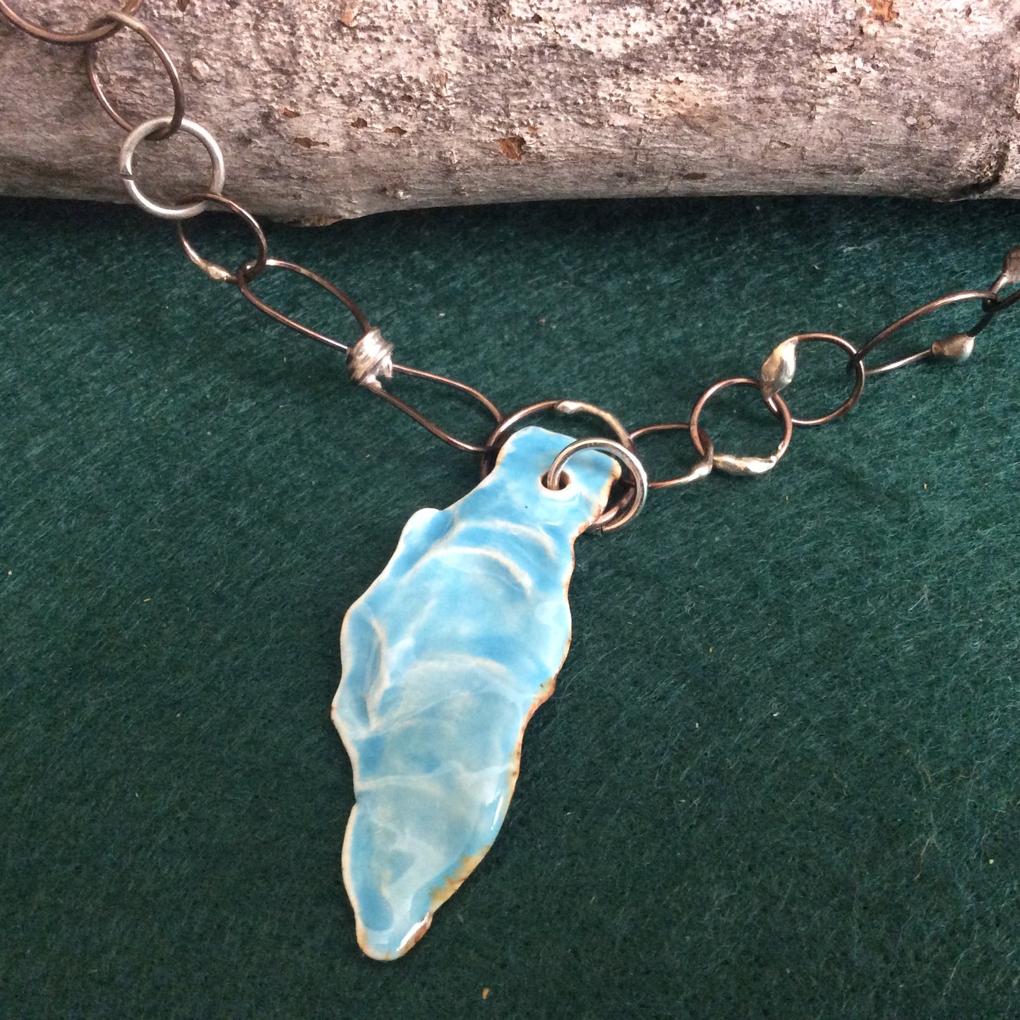Daisy Shard Pendant with Handmade Chain