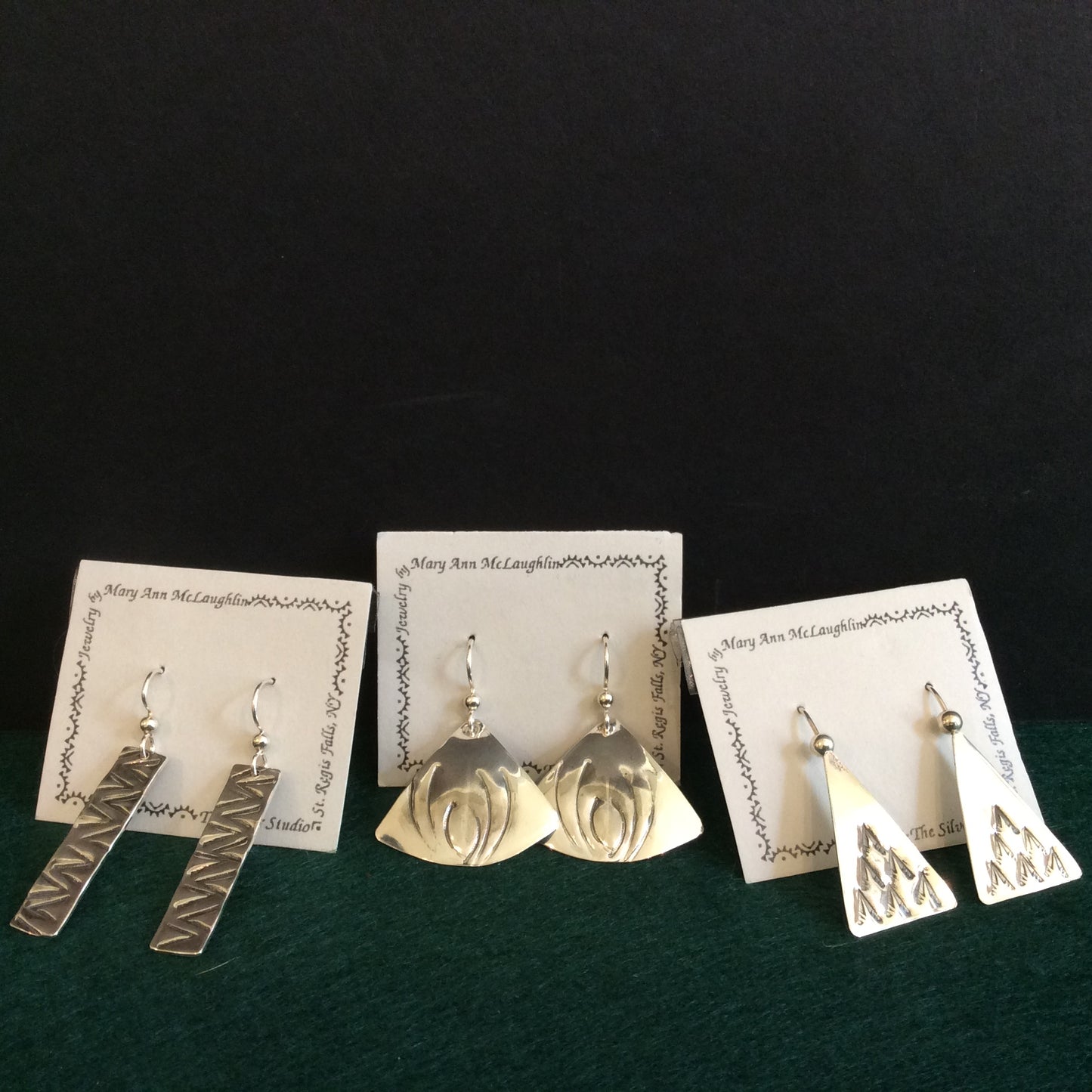 Sterling Silver Pyramid Earrings