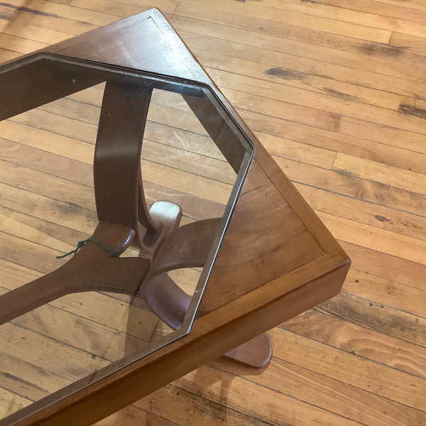 Cherry Coffee Table with Glass Top