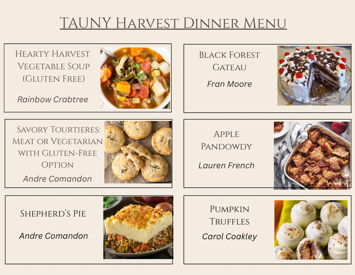 Kitchen Stories: Harvest Dinner, Thursday October 15th,  4pm - 5:30pm The TAUNY Center 53 Main Street Canton