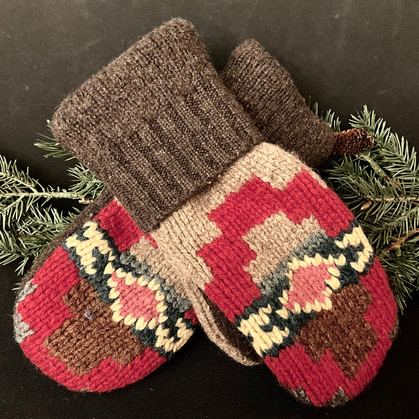 Mittens - Bold Multi-color Geometric Pattern